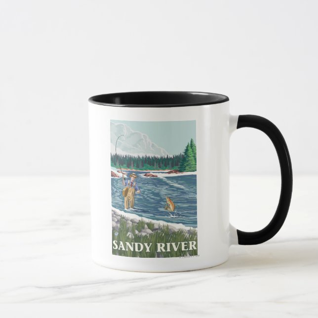 Tasse Pêcheur de mouches - Sandy River, Oregon (Droite)