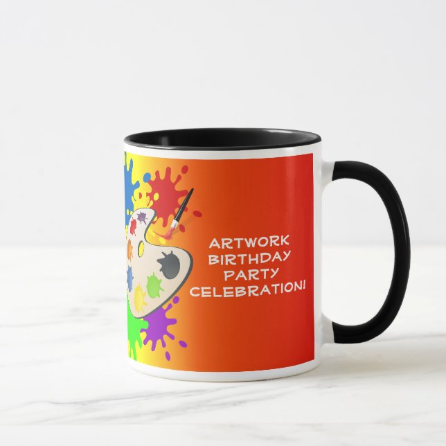Tasse Peinture colorée Palette Art Peinture Anniversaire (Droite)