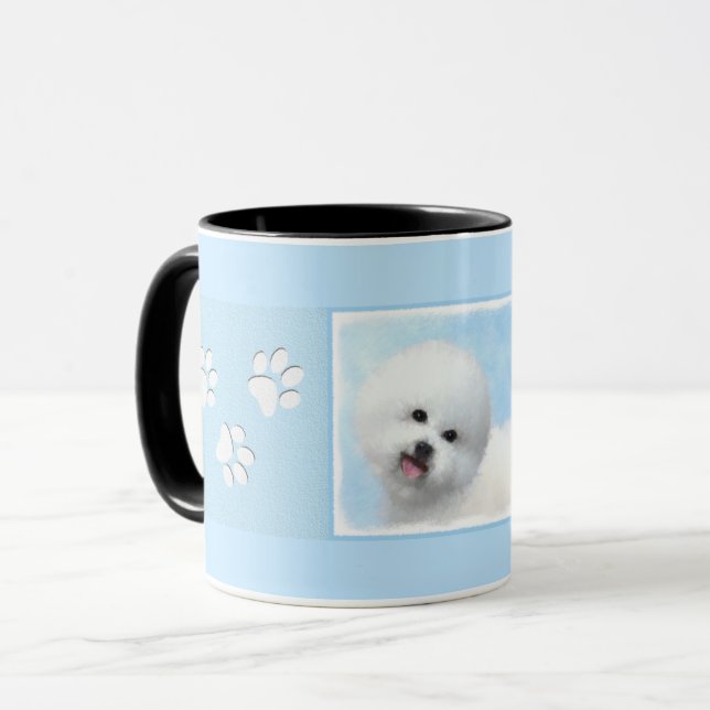 Tasse Peinture de Bichon Frise - Cute Original Dog Art (Devant gauche)
