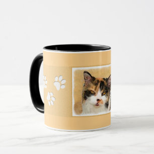 Tasse Peinture de chat Calico - Cute Original Cat Art