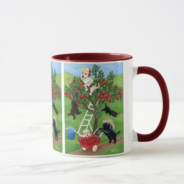 Tasse Peinture de Labradors de pommier (Droite)