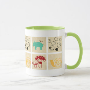 Tasse Peinture de quatre blocs en bois des enfants