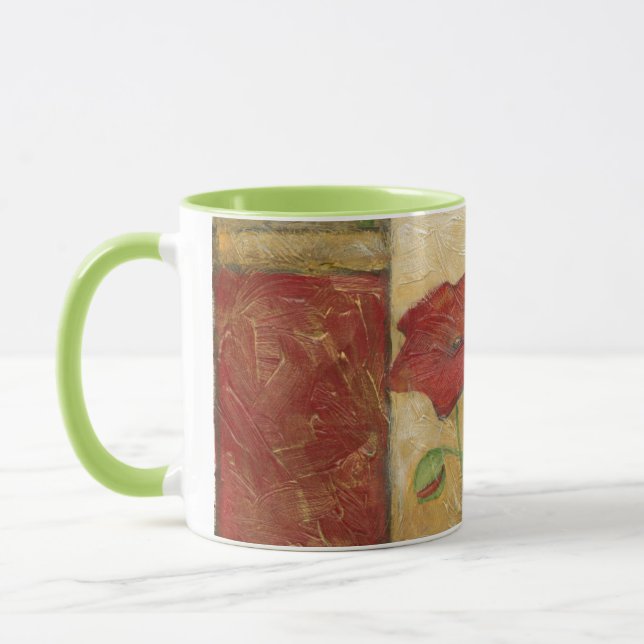 Tasse Peinture florale avec traits de pinceau visibles (Gauche)