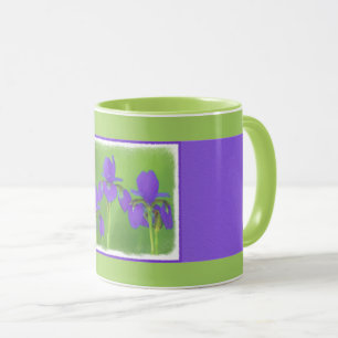 Tasse Peinture Iris Violet - Art Fleur Originale