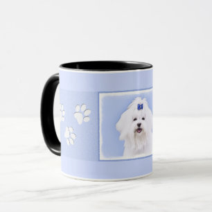 Tasse Peinture maltaise - Joli art original pour chien