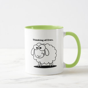 Tasse Penser à l'agneau d'Ewe Mouton mignon dessin