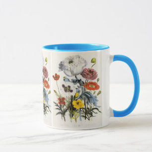 Tasse Pépites vintages dans le jardin, Fleurs victorienn