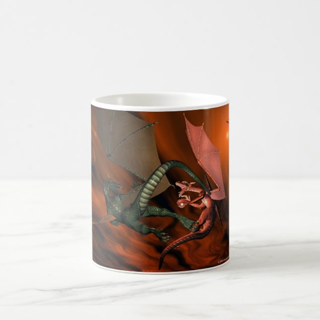 Tasse personnalisable de combat de dragon (Centre)