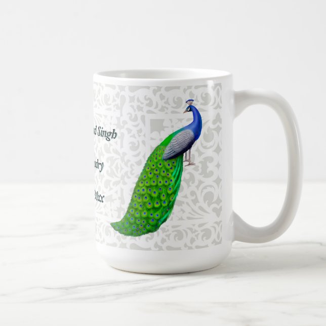 Tasse personnalisable de mariage indien bleu de (Droite)