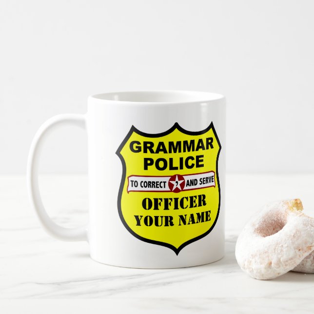 Tasse personnalisable de police de grammaire (Avec donut)