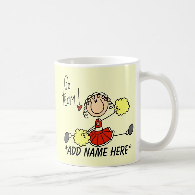 Tasse personnalisable de pom-pom girl de rouge et (Droite)