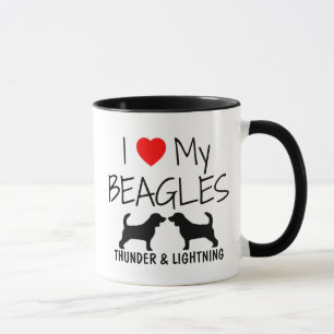 Tasse Personnalisé J'aime mes Beagles