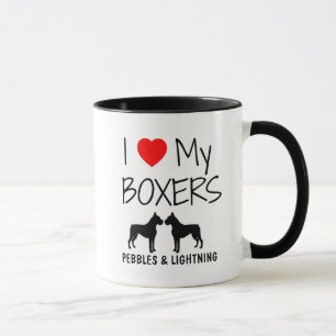 Tasse Personnalisé J'Aime Mes Deux Boxes