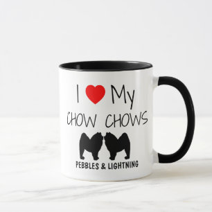 Tasse Personnalisé J'Aime Mes Deux Chow Chow Chows