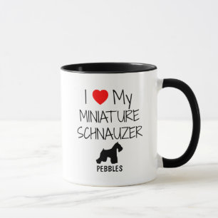 Tasse Personnalisé J'Aime Mon Schnauzer Miniature