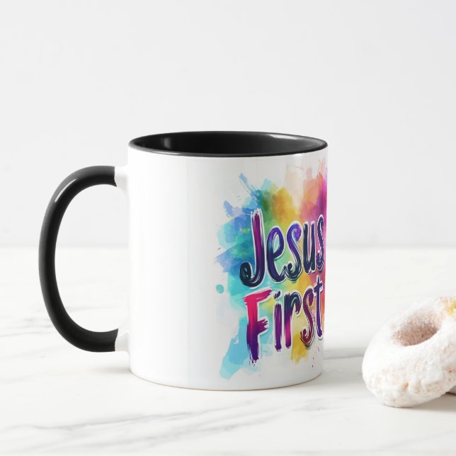 Tasse personnalisé Jesus First (Avec donut)