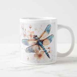 Tasse personnalisée à motif libellule aquarelle