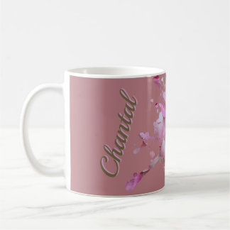 Tasse personnalisée à motifs de pétales de rose po