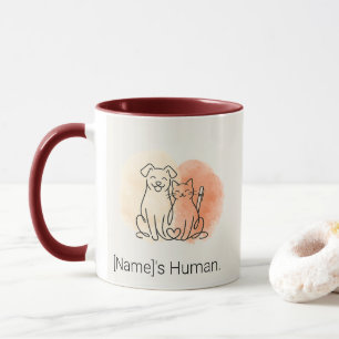 Tasse personnalisée aquarelle minimaliste pour chi