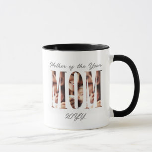 Tasse personnalisée avec 6 photos de maman, nom, m