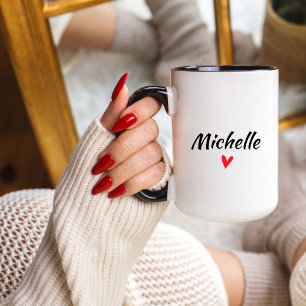 Tasse personnalisée avec cœur et nom
