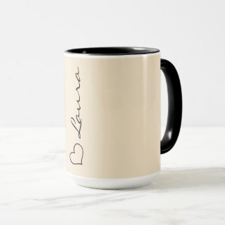 Tasse personnalisée avec écriture cœur Votre Nom C