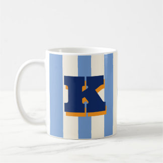 Tasse personnalisée avec initiale en gras et rayur