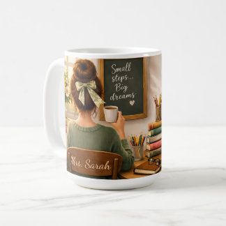 Tasse personnalisée avec le nom de l'enseignant, E