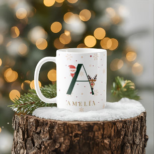 Tasse personnalisée avec monogramme de Noël A