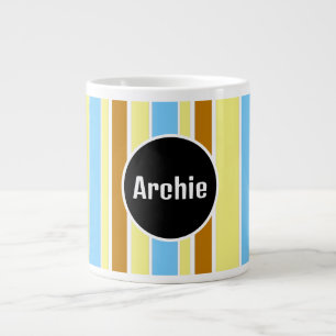 tasse personnalisée avec monogramme rayée
