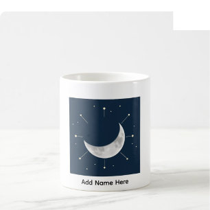 Tasse personnalisée avec nom et aquarelle céleste
