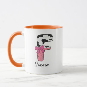 Tasse personnalisée avec nom et initiale Vache r