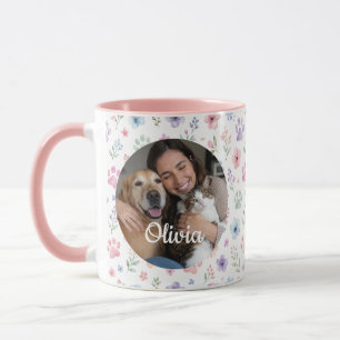 Tasse personnalisée avec photo et nom d'animal pou