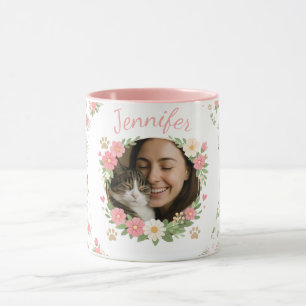 Tasse personnalisée avec photo et nom de chat Ca