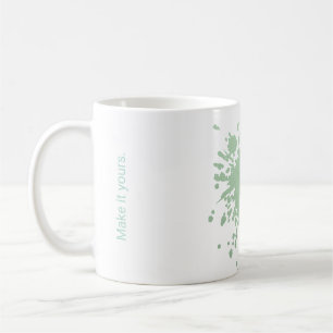 Tasse personnalisée avec plante au pastel menthe –