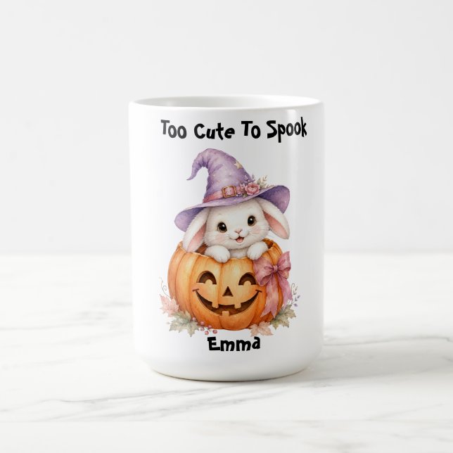 Tasse personnalisée avec un lapin Halloween mignon (Centre)