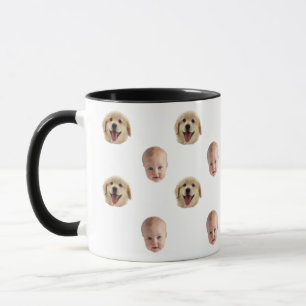 Tasse personnalisée avec visage de famille mignon 