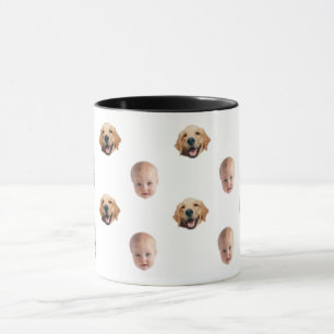 Tasse personnalisée avec visage de famille mignon 