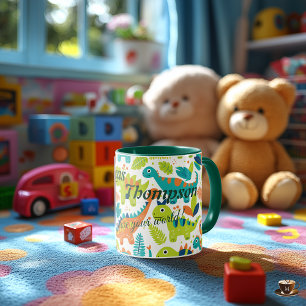 Tasse personnalisée Aventure Dinosaure Kawaii pour