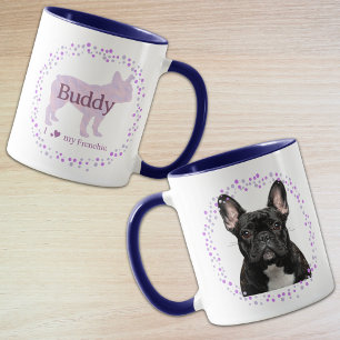Tasse personnalisée bouledogue français lavande