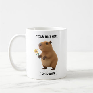 Tasse personnalisée Capybara doux Fleur de soleil