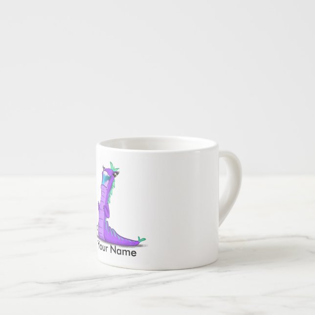 Tasse personnalisée de café express avec "L" (Devant droit)