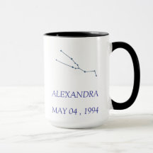 Tasse personnalisée de la constellation du Taureau