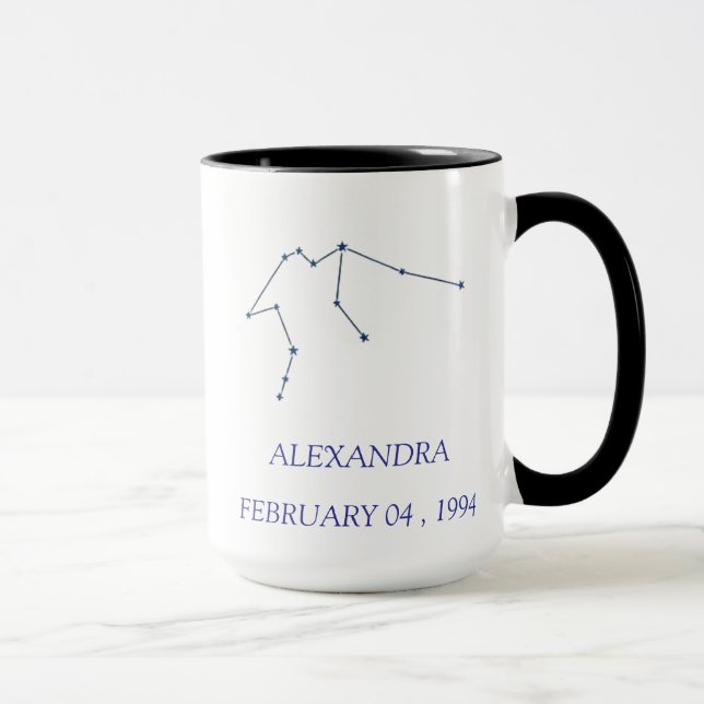 Tasse personnalisée de la constellation du Verseau (Droite)
