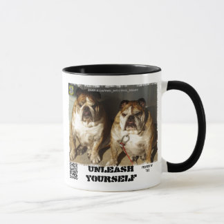 Tasse personnalisée de marque de deux bouledogues