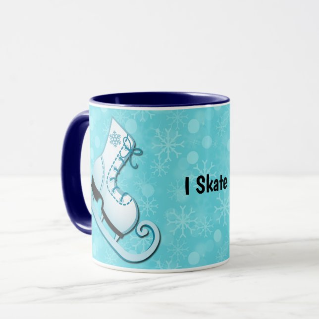 Tasse personnalisée de patin à glace 'Je patine' e (Devant gauche)