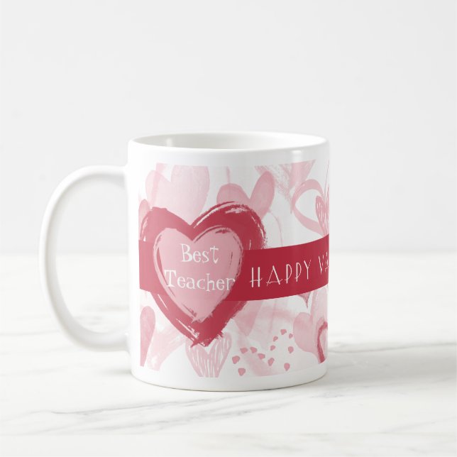 Tasse personnalisée de Valentine de coeur pour le (Gauche)
