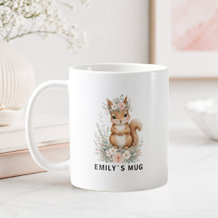 Tasse personnalisée écureuil de la forêt avec nom