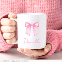 Tasse personnalisée élégante moderne avec ruban ro