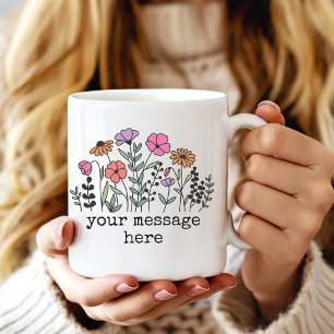 Tasse personnalisée Fleur sauvage Cadeau pour elle